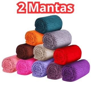 Kit 2 Cobertor Manta Casal 2,20x1,80mt Canelada Aveludada Varias Cores