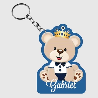 Chaveiro Urso Principe Realeza personalizado em MDF