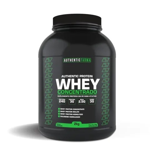 WHEY 2Kg CONCENTRATO AUTHENTICFARMA BAUNILHA POTES 01