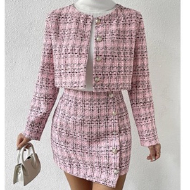 conjunto twid rosa e preto | Shopee Brasil