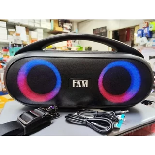 Caixa de Som Potente 40w Portátil FAM A045 Resistente a Água Função FM Rádio Original Função TWS Grave Forte