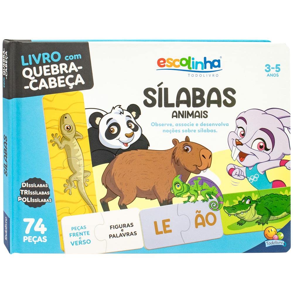 Livro Escolinha Quebra-Cabeca - Silabas | Shopee Brasil