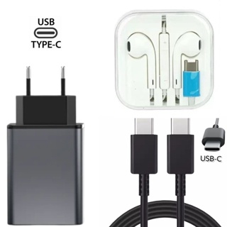 Kit carregador tipo c turbo cabo usb tipo c mais fone de ouvido tipo c compativel galaxy A30 A31 A50 A70 A71 moto Redmi
