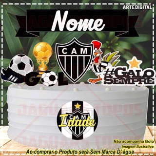 Topo Bolo Atlético Mineiro Galo Mod 03 p/ bolo 20cm (Ref. 0210)