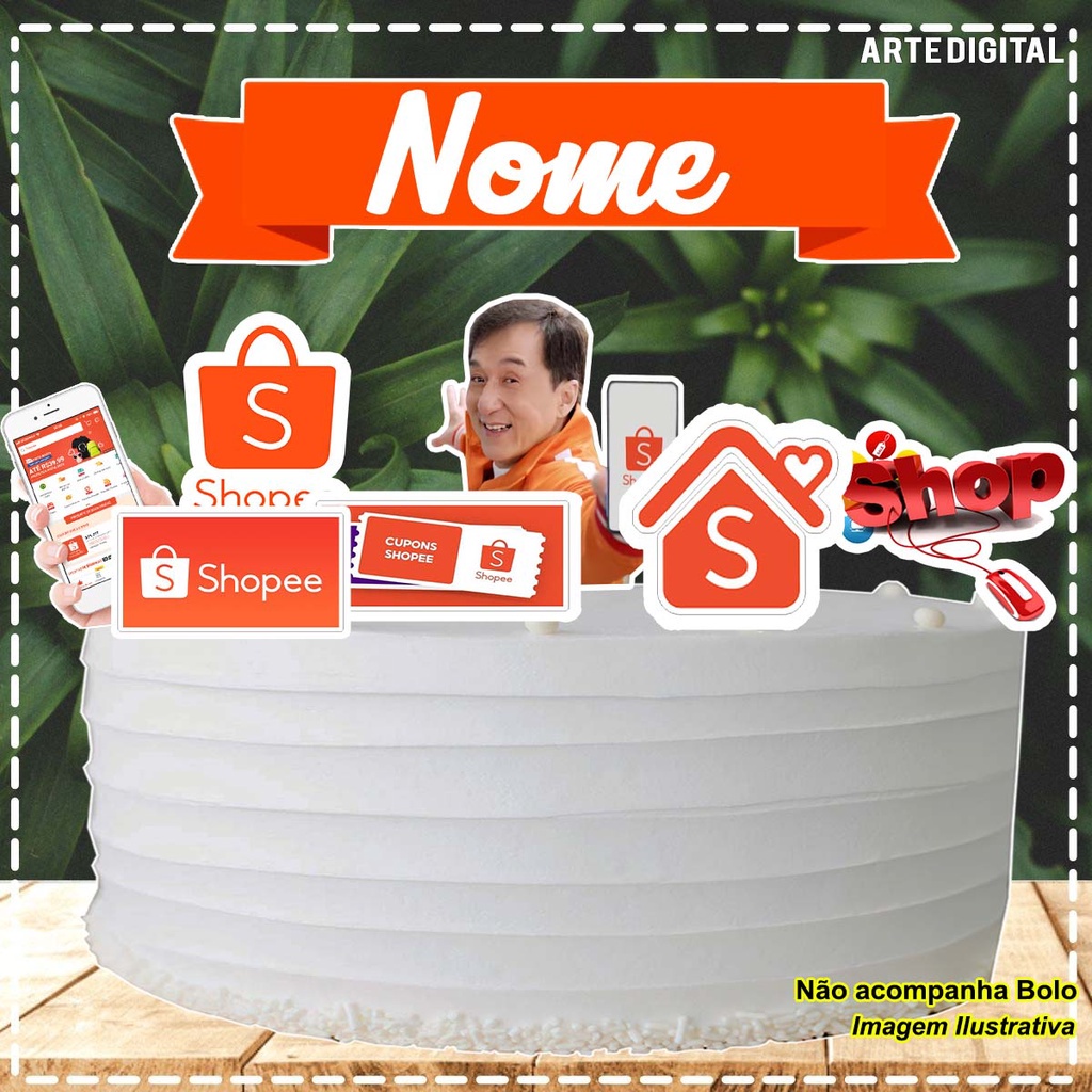 Topo De Bolo - Shopee - Pronto No Palito Personalizado | Shopee Brasil