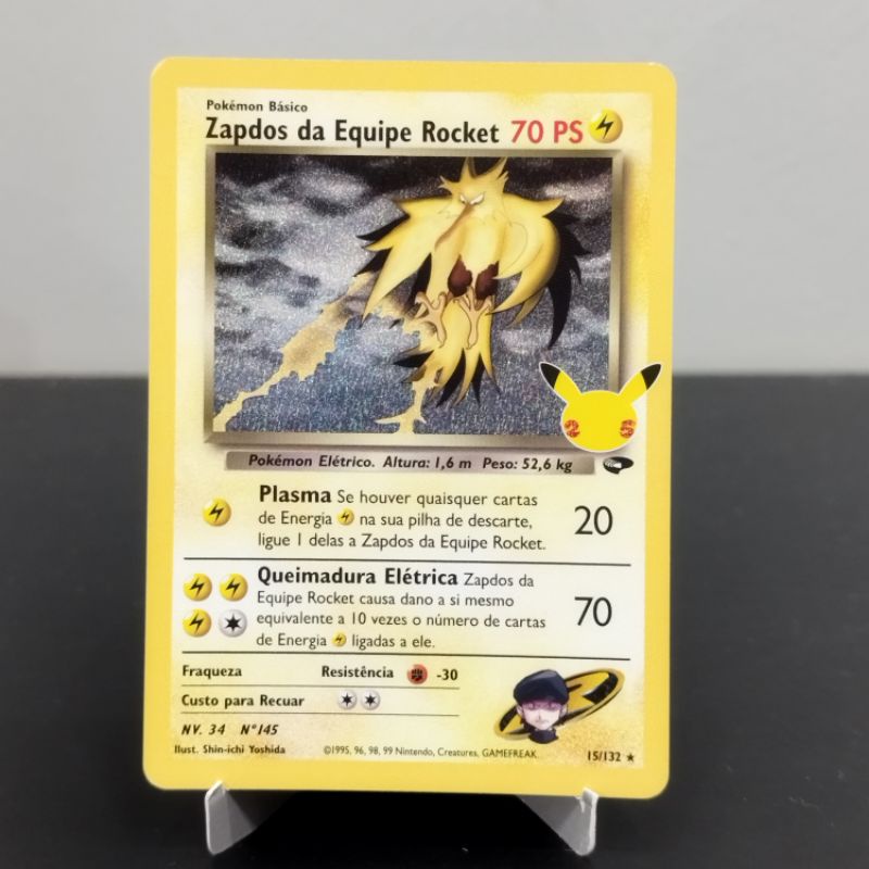Carta Pokémon Original Zapdos da Equipe Rocket 07/25
