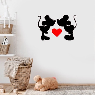 Adesivo De Parede Quarto Infantil Minnie E Mickey Beijinho