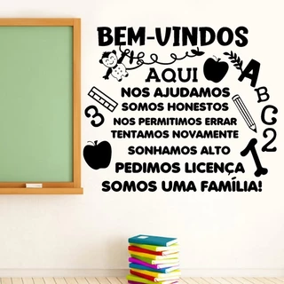 Adesivo de Parede Frase Bem Vindos Sala De Aula