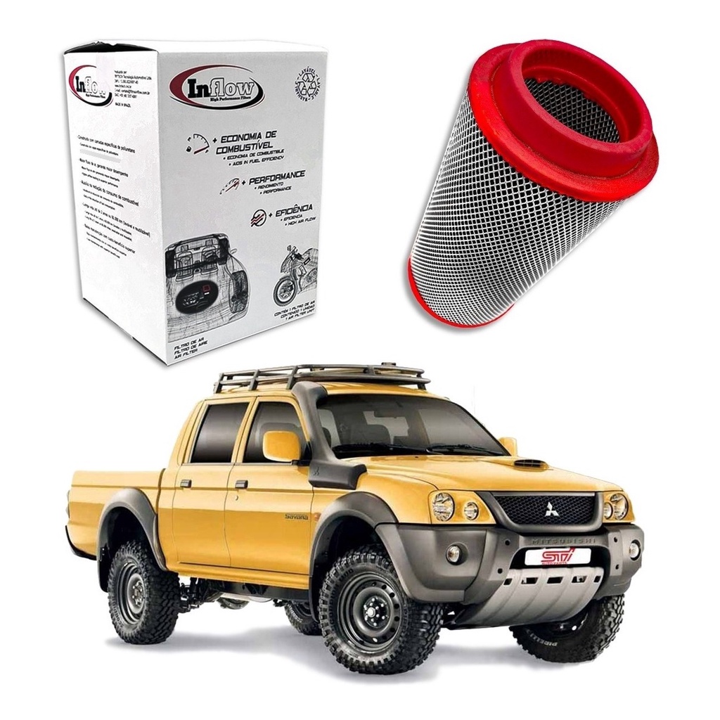 Filtro Ar Esportivo Lavável Inbox Inflow Mitsubishi L200 2.5 16v Turbo Diesel GL | GLS | OUTDOOR | HPE | Savana 2010 2011 2012 HPF7700