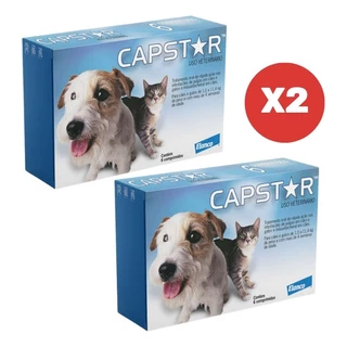 Kit 2 Capstar Antipulgas 11mg 6 Comprimidos para Cães Gatos de até 11,4kg Elanco em Oferta na Shopee