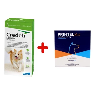 Kit Credeli Antipulgas 3 Comprimidos Cães de 11 a 22kg + Vermífugo Printel Plus 4 Comprimidos em Oferta na Shopee