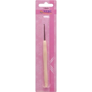 Agulha para Crochê Tam.1,5mm com Cabo de Silicone Salmão da Marca Nybc em Embalagem Blister