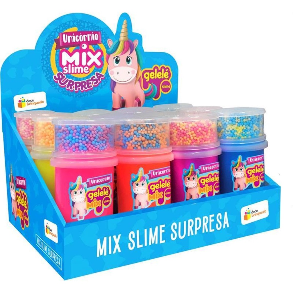 Slime Gelele Mix Surpresa Unicórnio da Marca Doce Brinquedo em Embalagem DP.C/12:  Brinquedo Divertido e Colorido para Crianças | Shopee Brasil