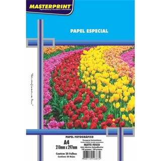 Papel Fotográfico Inkjet A4 Matte Adesivo 108g da Marca Masterprint em Embalagem PCT.C/20 - Melhore Suas Impressões Visuais