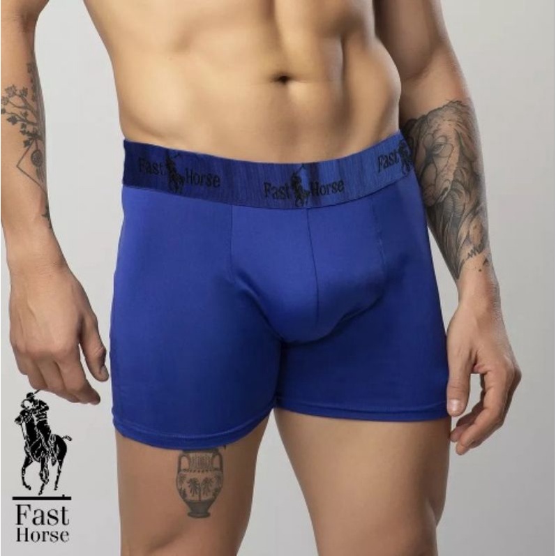 kit c/5 cueca boxer/box microfibra lisa com bojo FAST HORSE