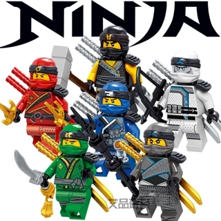 Compatível com Lego Phantom Ninja Minifigure Boy Building Blocks Ninja Lloyd Kaiko Jazan Brinquedos de Ouro