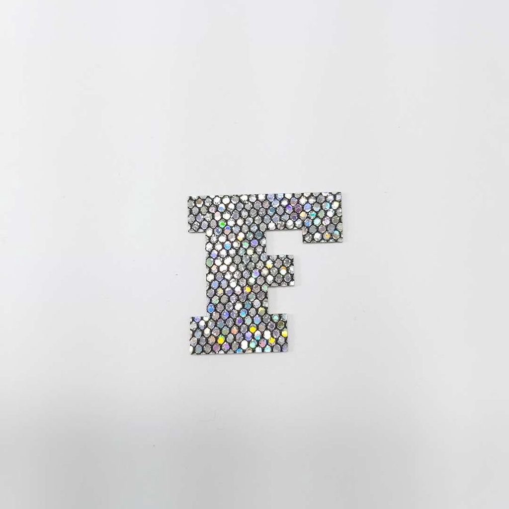 Letra F Termocolante 3,5cm Holográfica Prata a unidade 6899 001 - 349Q1