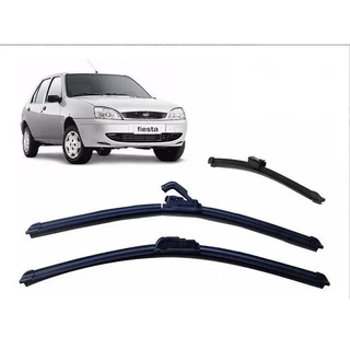 Kit de 3 Palhetas para Limpador de Parabrisa Dianteiro + traseiro para Ford Fiesta Antigo Street 1996 1997 1998 1999 2000 2001 2002 2003 2004 2005 2006 2007
