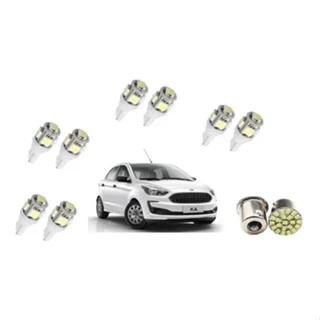 Kit Lampada Super Branca Novo Ford Ka 2015 16 17 + Leds T10 8500K