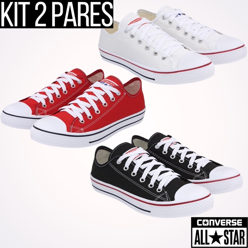 Kit 1 Bota All Star Branco + 1 Bota All Star Preto