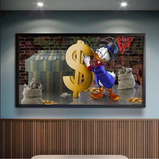 Quadro Decorativo 90x70cm Tio Patinhas Cifrão