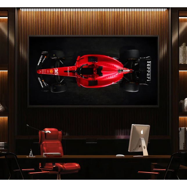 Quadro Decorativo Ferrari F1 110x80cm Sala Quarto