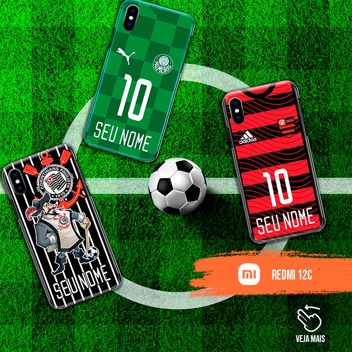 Capa Capinha - Redmi 12C - Times Nacionais Personalizados Com Nome