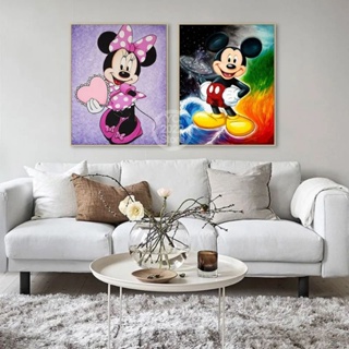 kit 2 Quadros Decorativos infantil minnie Mickey 40x60 decoração para casa