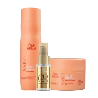 Kit Nutri Enrich Shampoo, Máscara e Oil Reflections - Wella em Oferta na Shopee