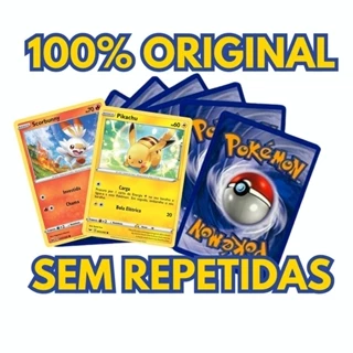 Cartas Pokemon Originais Lote de 100, 50 ou 20 - Sem cards repetidas - Brilhante Garantida