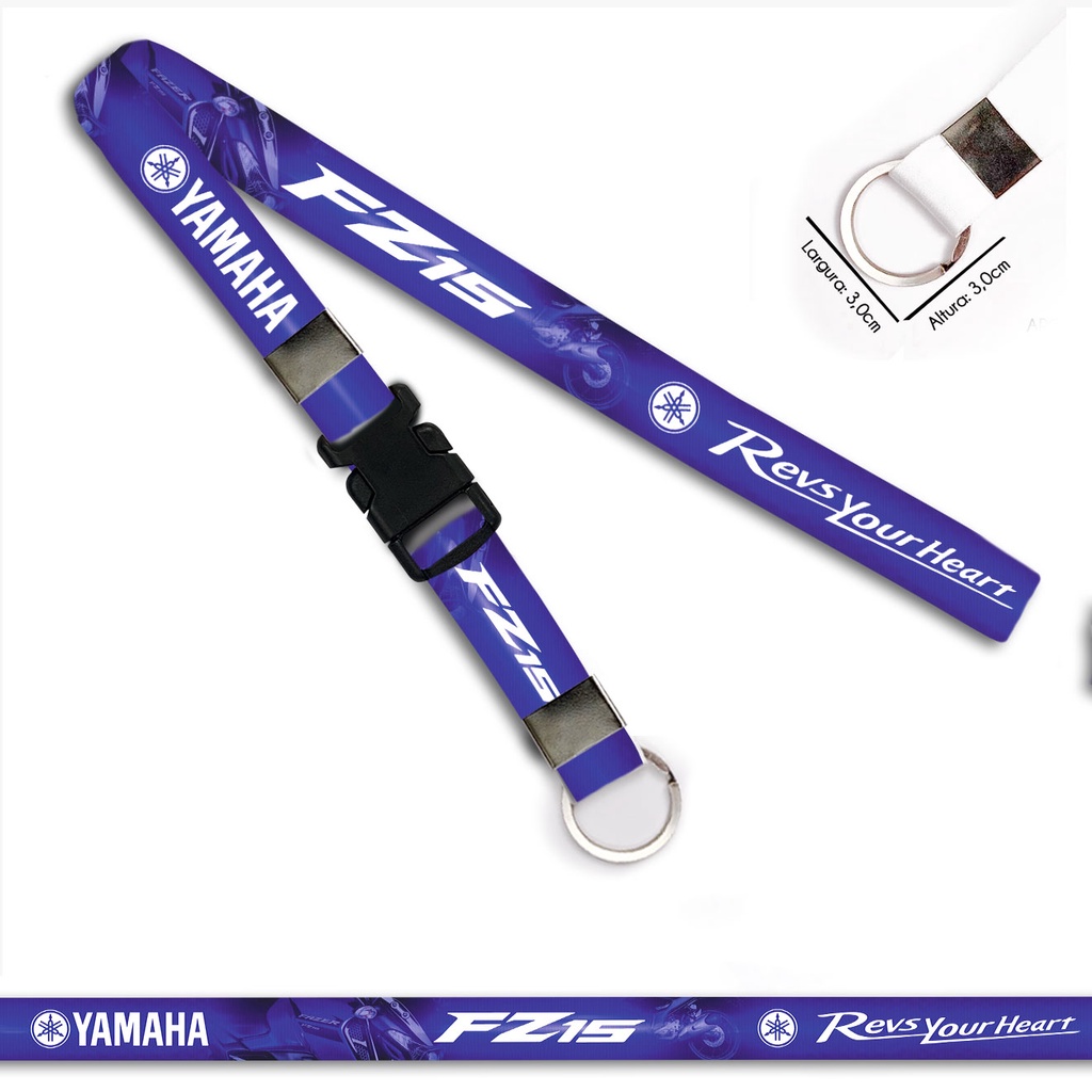 Cordão Chaveiro Moto YAMAHA FZ15 com Engate Rápido