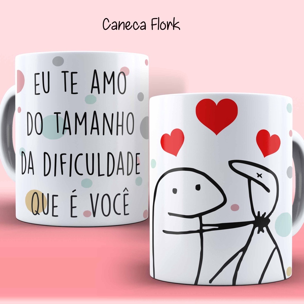 Caneca meme flork te amo do tamanho do seu estresse - Starnerd