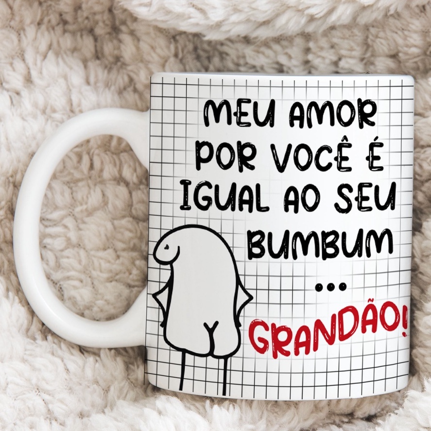 Caneca Divertida Meme Flork Bento - Amor Bumbum Grandão