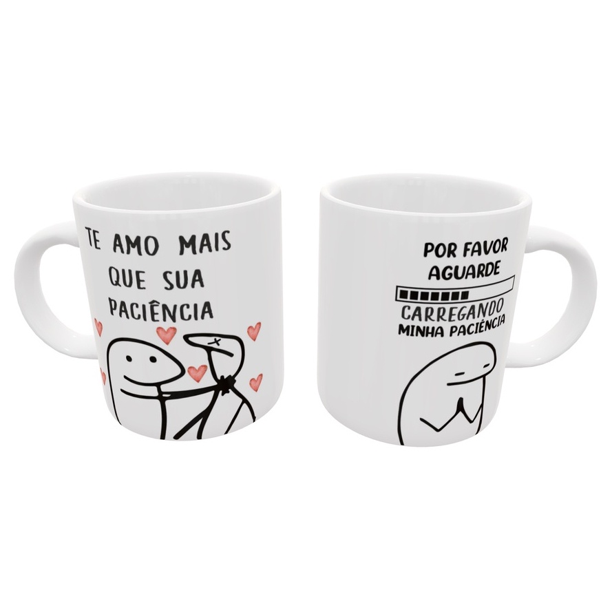 Caneca Personalizada Meme Flork - O nosso amor é infinito já a paciência é  outro assunto - Soso Personalizados