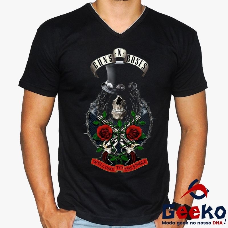 Camiseta Premium Guns N Roses 100% Algodão Slash Welcome to the