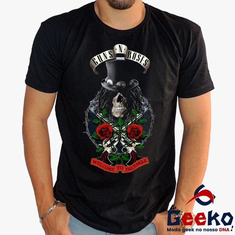 Camiseta Premium Guns N Roses 100% Algodão Slash Welcome to the