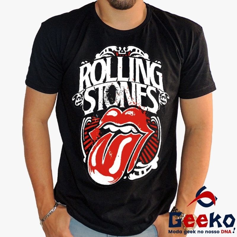 Camiseta The Rolling Stones 100% Algodão - Rock - Geeko | Shopee