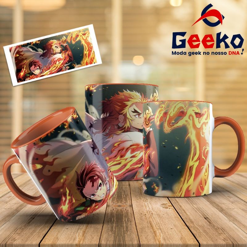 Caneca Demon Slayer Tanjiro Kamado - Interior E Alça Branca