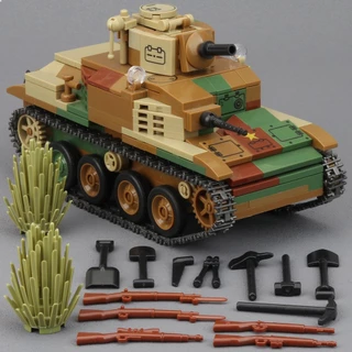 Blocos de Construção Compatíveis Minifiguras Militares de Oito Vias da Segunda Guerra Mundial Construção de Tanques Montados em Tanques