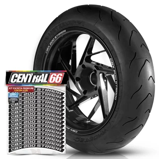 Kit de Adesivos Palavra Premium CBX 200 STRADA Roda Refletivo Aro 13 ao 22 Kit Completo Resistente Altomotivo