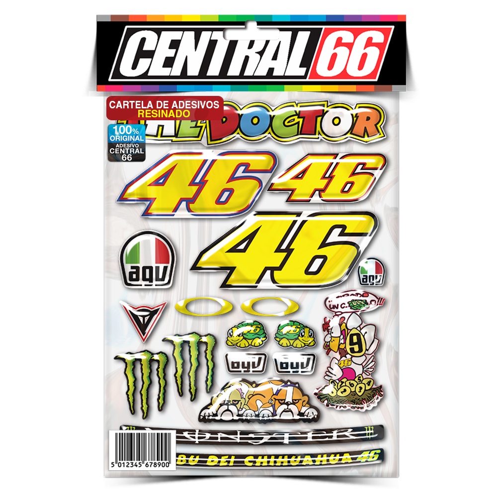 Cartela Kit de Adesivos Patrocinios Resinada 46 Individual Stickers ...