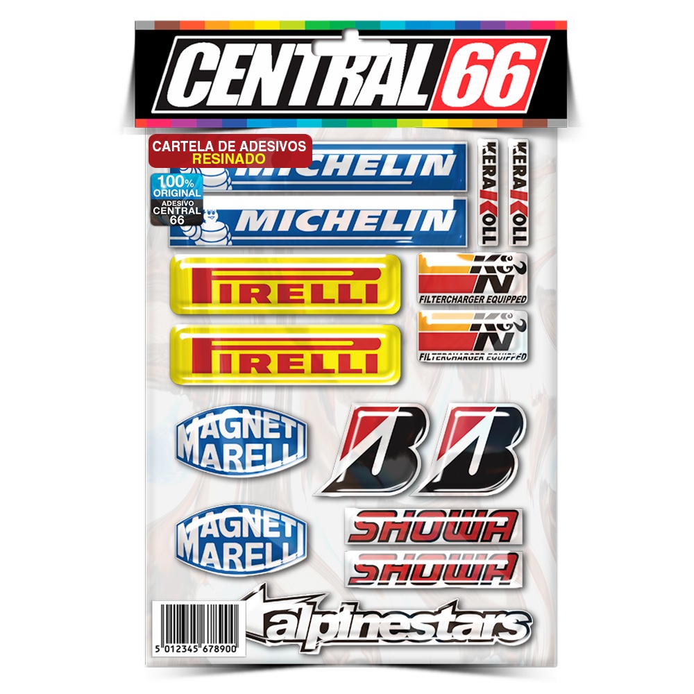 Cartela Kit de Adesivos Patrocinios Resinada Pirelli Individual ...