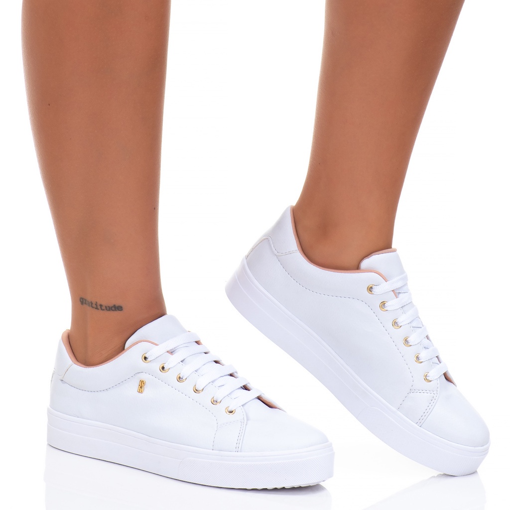 Tenis Feminino Casual Branco Estilo Shoes