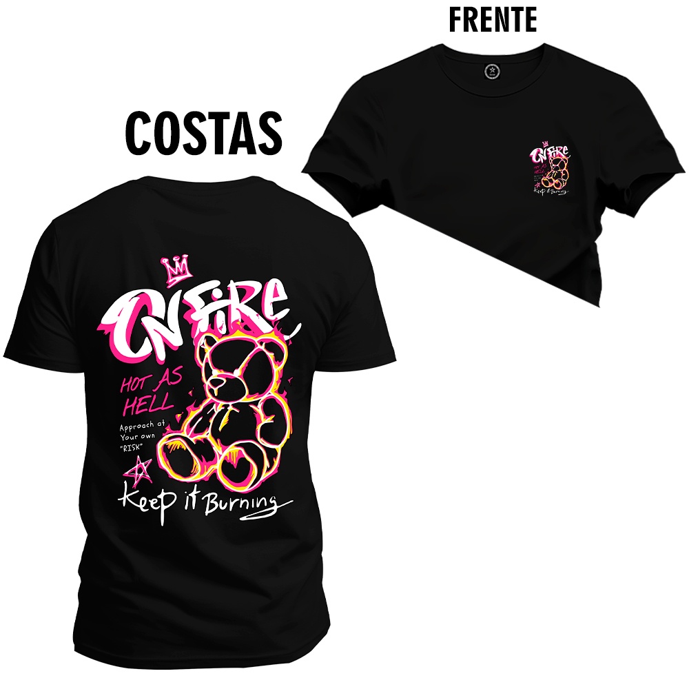 Camiseta Algodão Estampada Gnare Frente e Costa