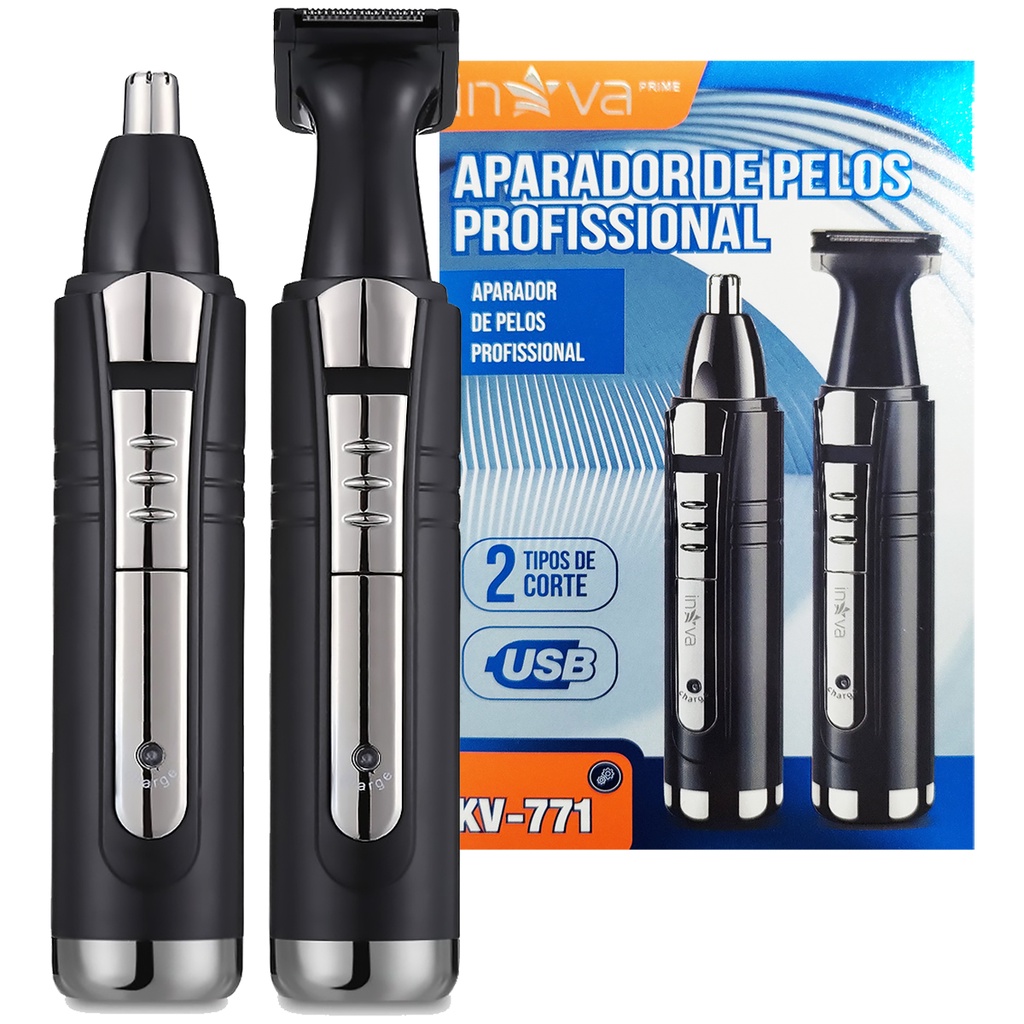Máquina Barbeador Aparador de Pelos Nariz Barba Maquininha Recarregável