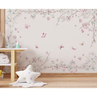 Papel de Parede Floral Infantil Borboletas VR525