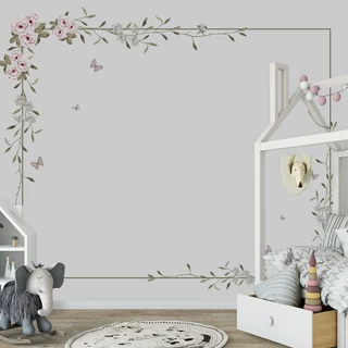 Papel De Parede Infantil Floral quarto de bebê menina M² VR118