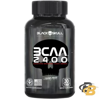 Aminoácido Bcaa 2400mg - 30 Tabletes - Black Skull/Caveira Preta