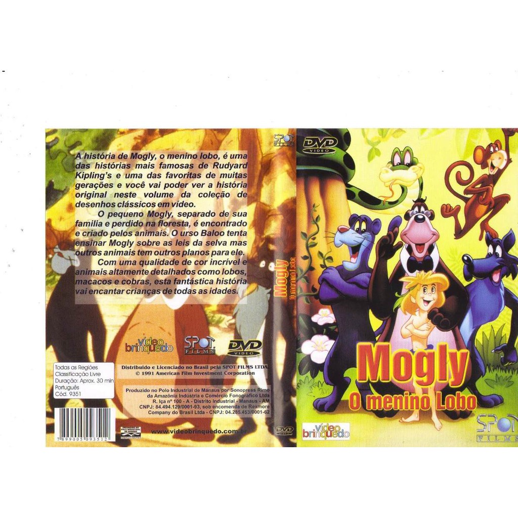 Dvd Mogly - O Menino Lobo - Desenho - Infantil - Original | Shopee Brasil