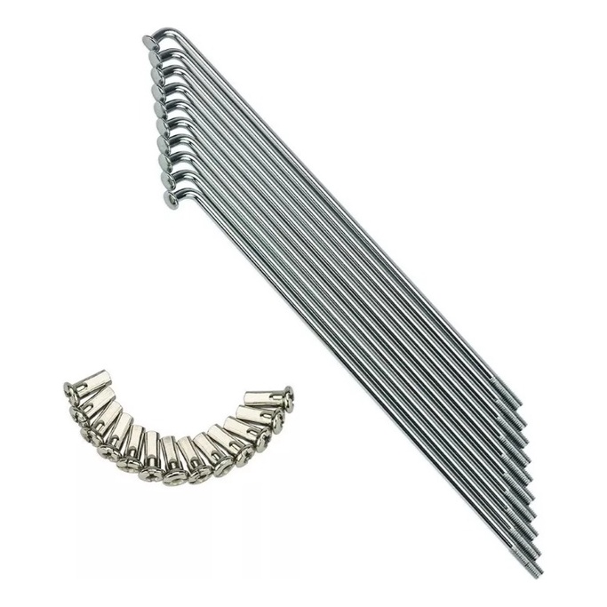 Jogo De Raio E Niples Inox Dianteiro Para Moto Biz 100